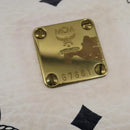 MCM Logogram Vicetos Shoulder Bag PVC Leather White Gold Auth BA5873-14