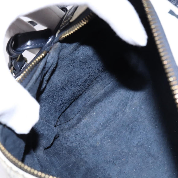 MCM Logogram Vicetos Shoulder Bag PVC Leather White Gold Auth BA5873