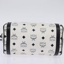 MCM Logogram Vicetos Shoulder Bag PVC Leather White Gold Auth BA5873-9
