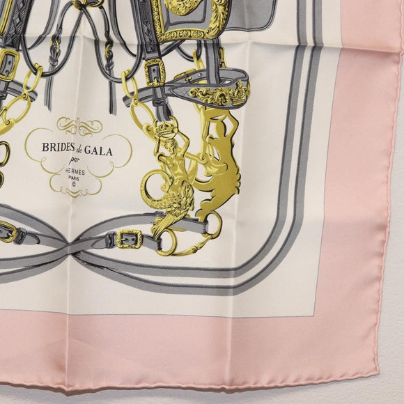 HERMES Carre 40 Scarf Silk Pink Auth BA5878