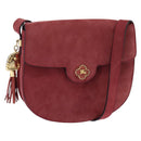 Burberrys Shoulder Bag Suede Pink Gold Auth BA5885-1