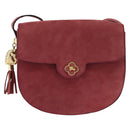 Burberrys Shoulder Bag Suede Pink Gold Auth BA5885-13
