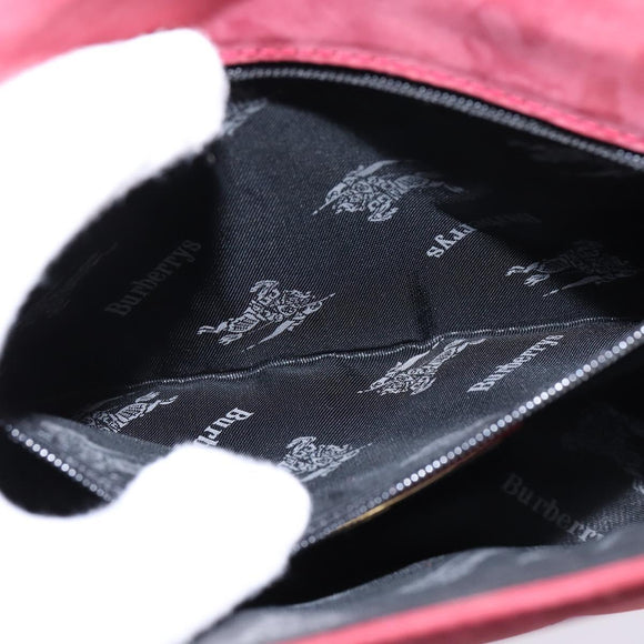 Burberrys Shoulder Bag Suede Pink Gold Auth BA5885