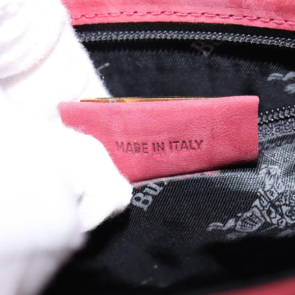 Burberrys Shoulder Bag Suede Pink Gold Auth BA5885