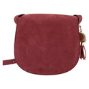 Burberrys Shoulder Bag Suede Pink Gold Auth BA5885-2