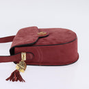 Burberrys Shoulder Bag Suede Pink Gold Auth BA5885-3