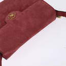 Burberrys Shoulder Bag Suede Pink Gold Auth BA5885-6