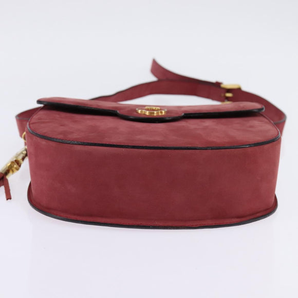 Burberrys Shoulder Bag Suede Pink Gold Auth BA5885