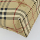 Burberrys Nova Check Tote Bag PVC Beige Gold Auth BA5886-13