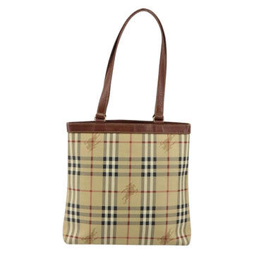 Burberrys Nova Check Tote Bag PVC Beige Gold Auth BA5886 - 0