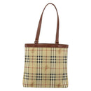 Burberrys Nova Check Tote Bag PVC Beige Gold Auth BA5886-3