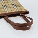 Burberrys Nova Check Tote Bag PVC Beige Gold Auth BA5886-7