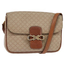 CELINE Macadam Canvas Shoulder Bag PVC Beige Gold Auth BA5887-1