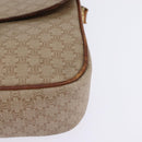 CELINE Macadam Canvas Shoulder Bag PVC Beige Gold Auth BA5887-11