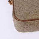 CELINE Macadam Canvas Shoulder Bag PVC Beige Gold Auth BA5887-12