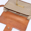 CELINE Macadam Canvas Shoulder Bag PVC Beige Gold Auth BA5887-16