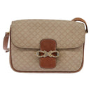 CELINE Macadam Canvas Shoulder Bag PVC Beige Gold Auth BA5887-2