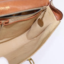 CELINE Macadam Canvas Shoulder Bag PVC Beige Gold Auth BA5887-20