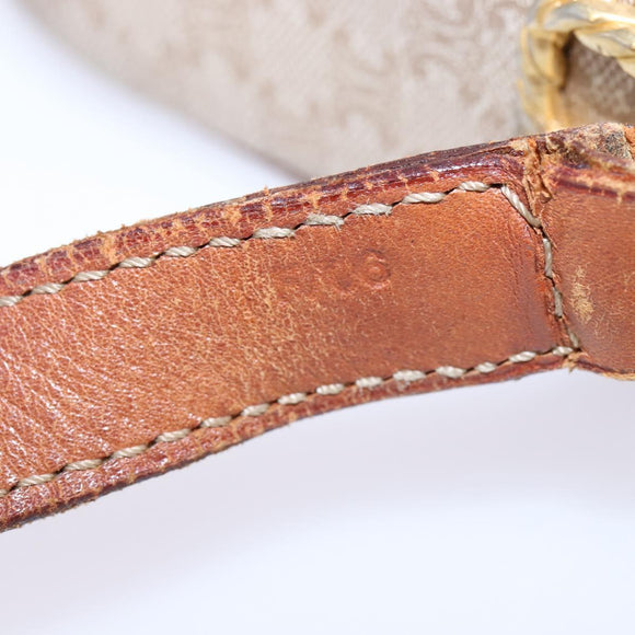 CELINE Macadam Canvas Shoulder Bag PVC Beige Gold Auth BA5887