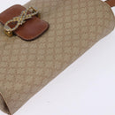 CELINE Macadam Canvas Shoulder Bag PVC Beige Gold Auth BA5887-6