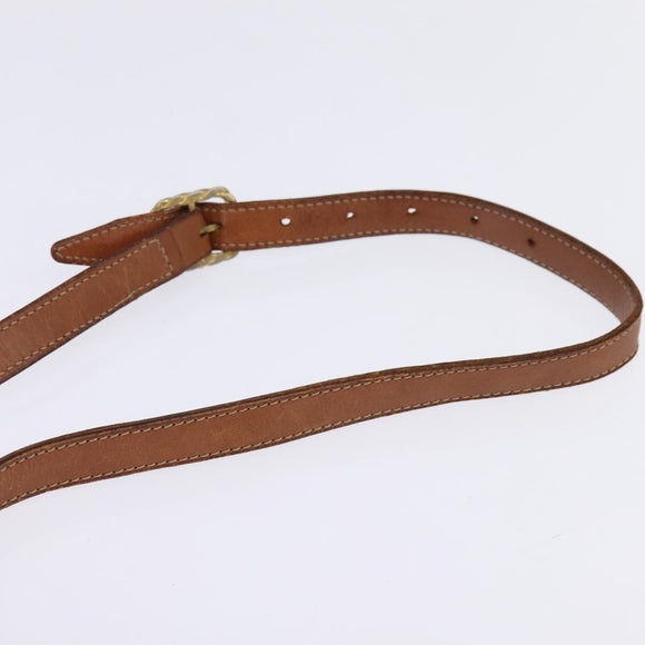 CELINE Macadam Canvas Shoulder Bag PVC Beige Gold Auth BA5887