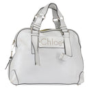 Chloe Hand Bag Leather Silver Auth BA5890-1
