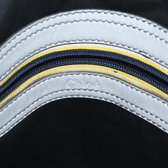 Chloe Hand Bag Leather Silver Auth BA5890