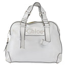 Chloe Hand Bag Leather Silver Auth BA5890-2