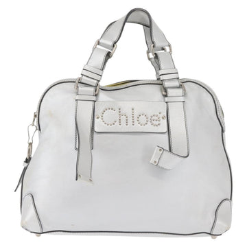Chloe Hand Bag Leather Silver Auth BA5890 - 0