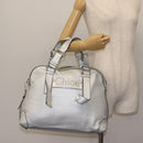 Chloe Hand Bag Leather Silver Auth BA5890-22