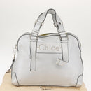Chloe Hand Bag Leather Silver Auth BA5890-12