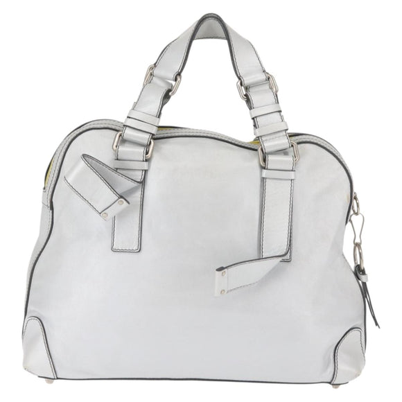 Chloe Hand Bag Leather Silver Auth BA5890