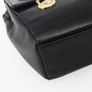 Gianni Versace Shoulder Bag Leather Black Gold Auth BA5891-14