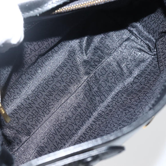 Gianni Versace Shoulder Bag Leather Black Gold Auth BA5891