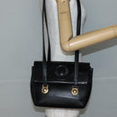 Gianni Versace Shoulder Bag Leather Black Gold Auth BA5891-23