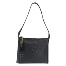 BALLY Shoulder Bag Leather Navy Gold Auth BA5894-1