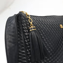 BALLY Shoulder Bag Leather Navy Gold Auth BA5894-9