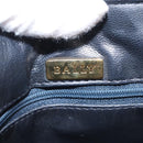 BALLY Shoulder Bag Leather Navy Gold Auth BA5894-19