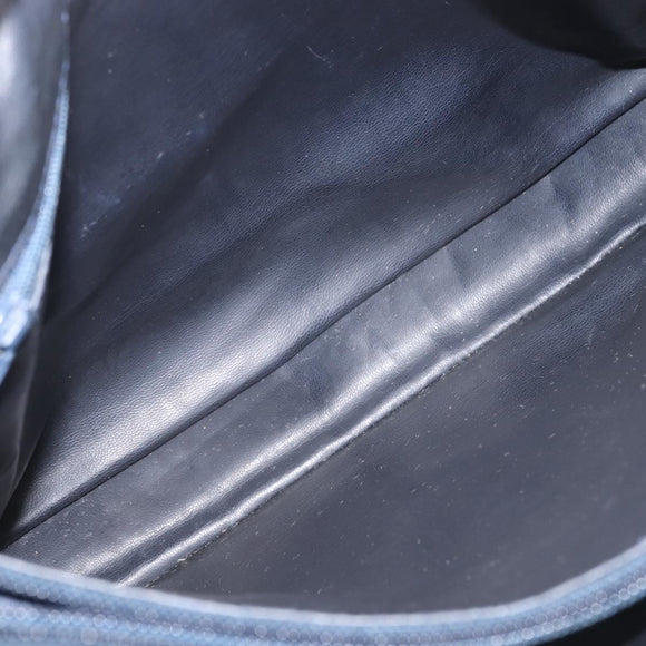 BALLY Shoulder Bag Leather Navy Gold Auth BA5894