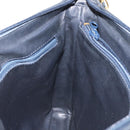 BALLY Shoulder Bag Leather Navy Gold Auth BA5894-20