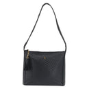 BALLY Shoulder Bag Leather Navy Gold Auth BA5894-13