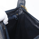 BALLY Shoulder Bag Leather Navy Gold Auth BA5894-24