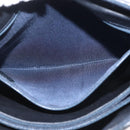 BALLY Shoulder Bag Leather Navy Gold Auth BA5894-25