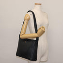 BALLY Shoulder Bag Leather Navy Gold Auth BA5894-26