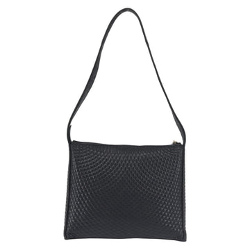 BALLY Shoulder Bag Leather Navy Gold Auth BA5894 - 0