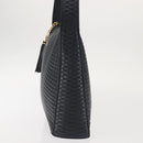 BALLY Shoulder Bag Leather Navy Gold Auth BA5894-3