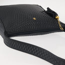 BALLY Shoulder Bag Leather Navy Gold Auth BA5894-6