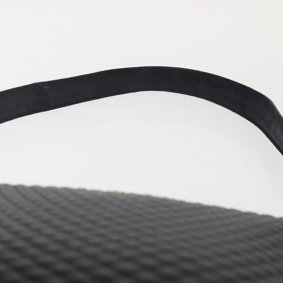 BALLY Shoulder Bag Leather Navy Gold Auth BA5894