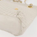 BALLY Chain Shoulder Bag Leather White Gold Auth BA5895-11