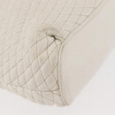 BALLY Chain Shoulder Bag Leather White Gold Auth BA5895-12